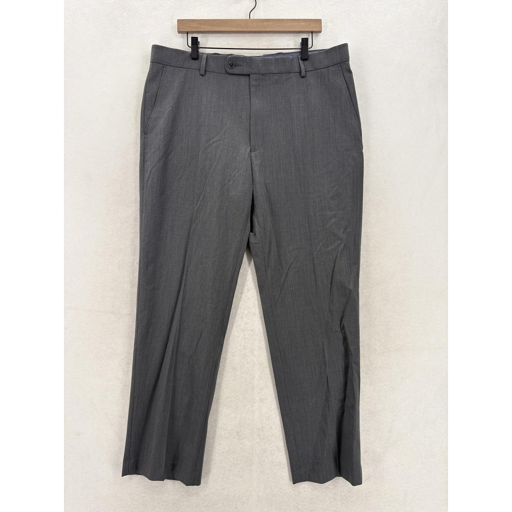 Ballin 1946 Dress Pants Mens 38x30 Gray Wool Total Comfort Stretch Regular Fit